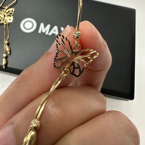 18K Dangling Butterfly Earring